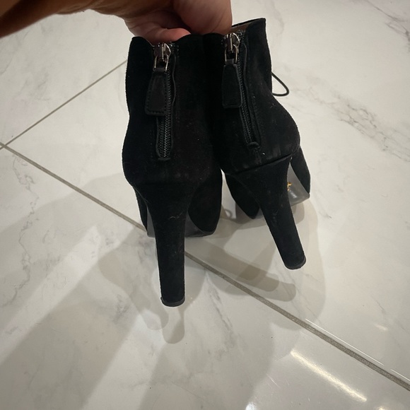 Prada Black Suede Lace Up Booties - Size 35 - Picture 5 of 13